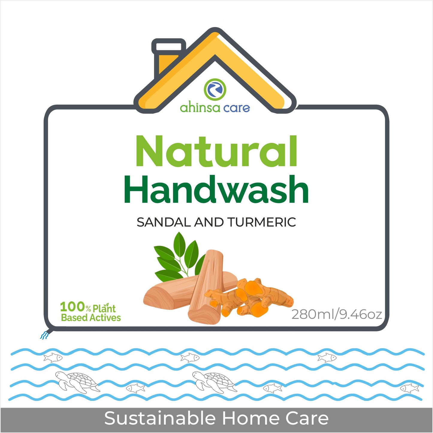 Natural Hand Wash - Sandal And Turmeric 280ml