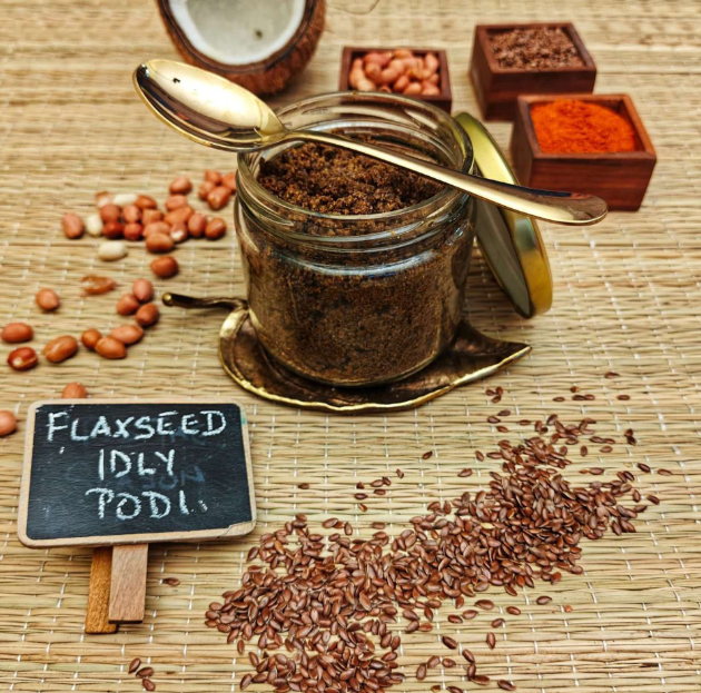 Flaxseed Idli Podi by Sampoorna Ahara | Agasse Beeja Chutney Pudi | Wholesome Heritage Masala Mix with Spices & Seeds | For Idli, Dosa, Paniyaram